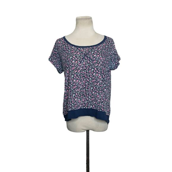 Splendid blue floral short sleeves top size XS - Picture 8 of 13